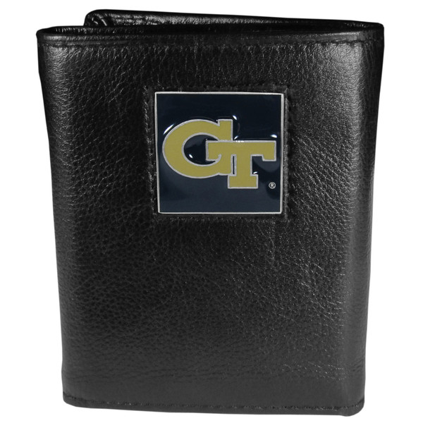 Georgia Tech Yellow Jackets Leather Tri-fold Wallet