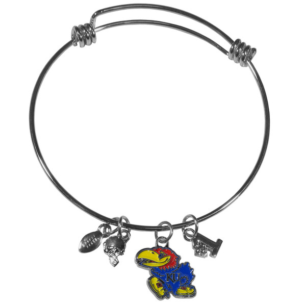 Kansas Jayhawks Charm Bangle Bracelet