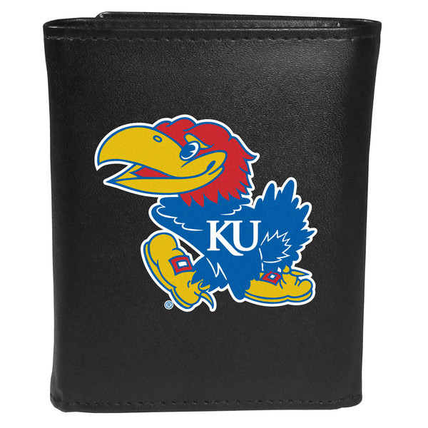 Kansas Jayhawks Leather Tri-fold Wallet, Large Logo