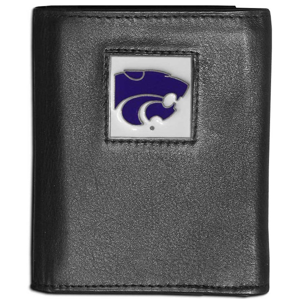 Kansas St. Wildcats Leather Tri-fold Wallet