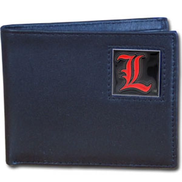 Louisville Cardinals Leather Bi-fold Wallet Packaged in Gift Box