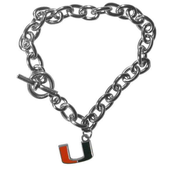 Miami Hurricanes Charm Chain Bracelet