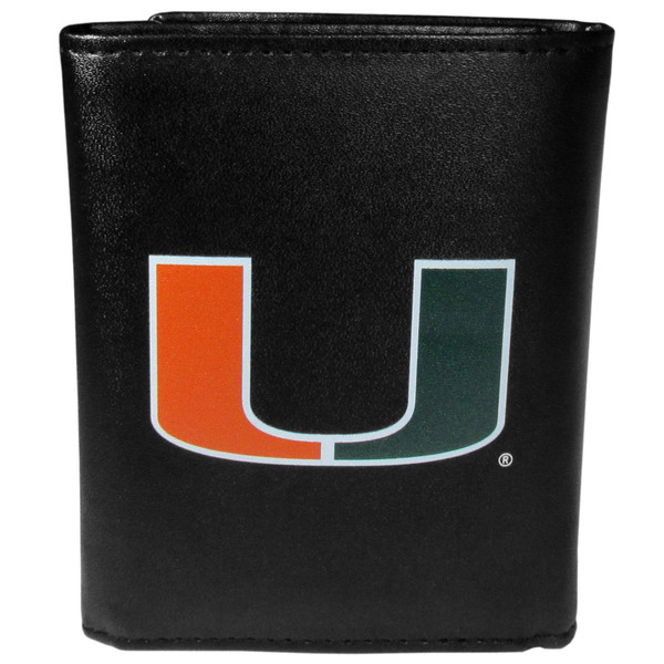 Miami Hurricanes Leather Tri-fold Wallet, Large Logo