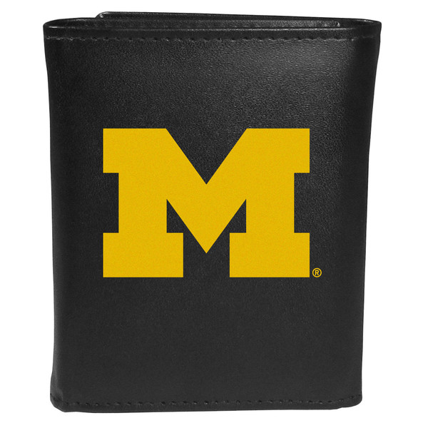 Michigan Wolverines Leather Tri-fold Wallet, Large Logo