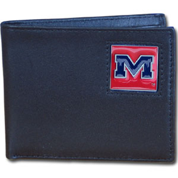 Mississippi Rebels Leather Bi-fold Wallet Packaged in Gift Box