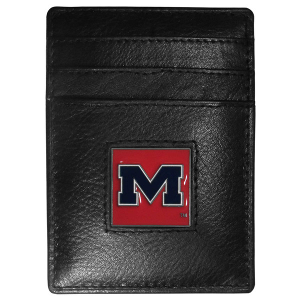 Mississippi Rebels Leather Money Clip/Cardholder Packaged in Gift Box