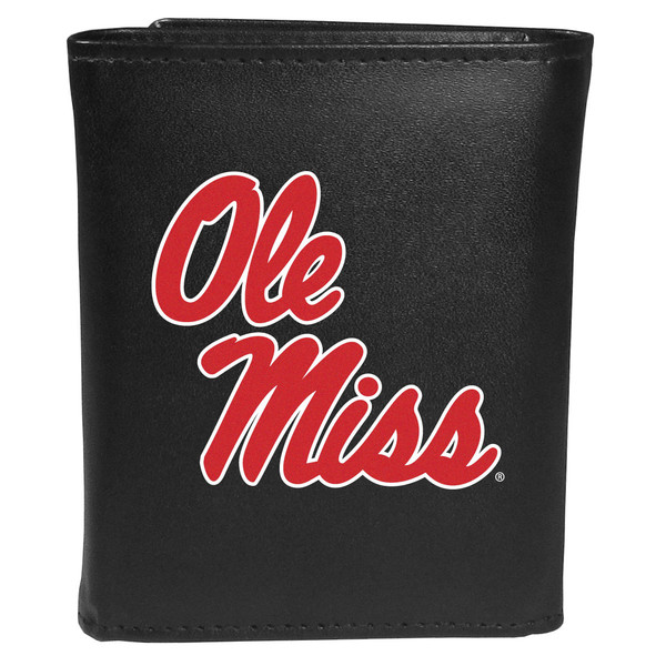 Mississippi Rebels Leather Tri-fold Wallet, Large Logo