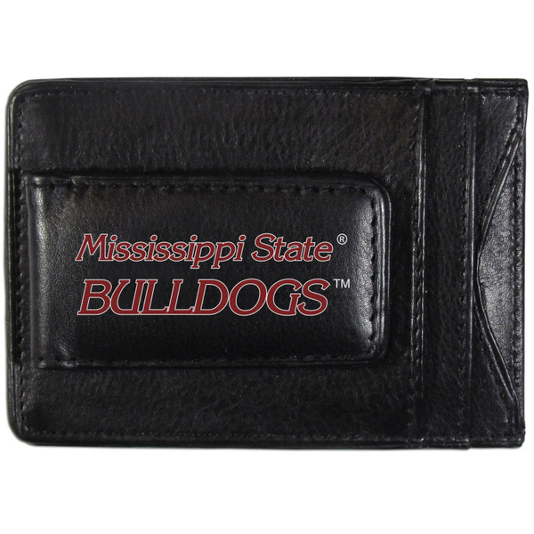 Mississippi St. Bulldogs Logo Leather Cash and Cardholder