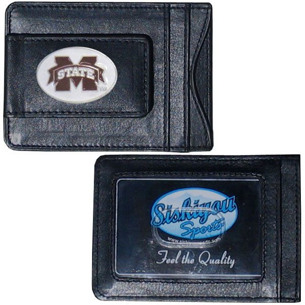 Mississippi St. Bulldogs Leather Cash & Cardholder