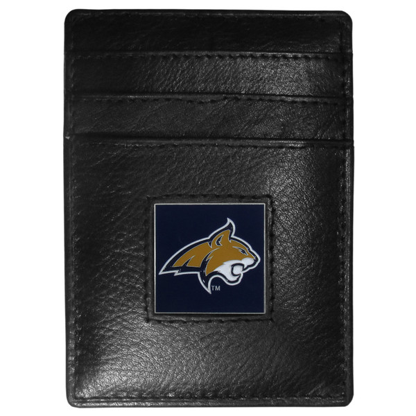 Montana St. Bobcats Leather Money Clip/Cardholder