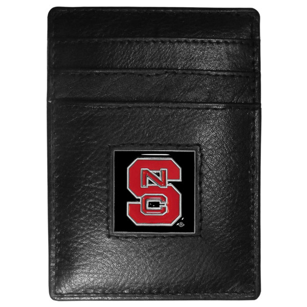 N. Carolina St. Wolfpack Leather Money Clip/Cardholder Packaged in Gift Box