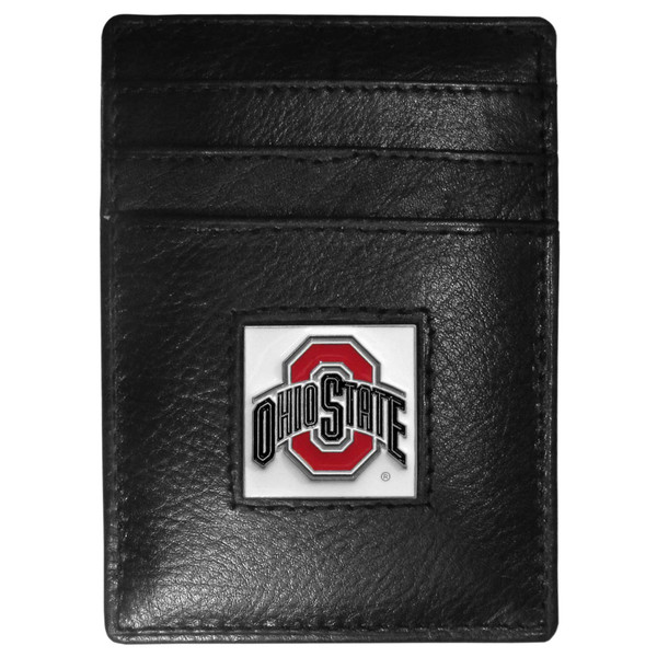 Ohio St. Buckeyes Leather Money Clip/Cardholder