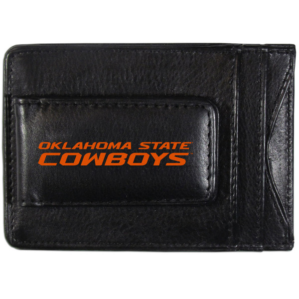 Oklahoma St. Cowboys Logo Leather Cash and Cardholder