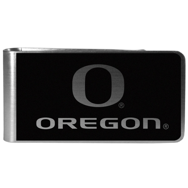 Oregon Ducks Black and Steel Money Clip