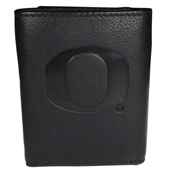 Oregon Ducks Embossed Leather Tri-fold Wallet