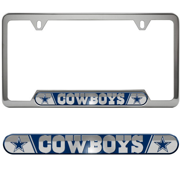 Dallas Cowboys Embossed License Plate Frame Primary Logo and Wordmark Blue