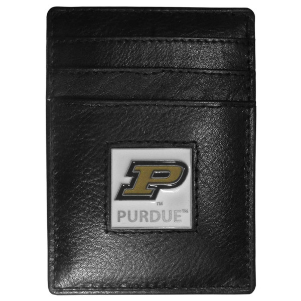 Purdue Boilermakers Leather Money Clip/Cardholder Packaged in Gift Box