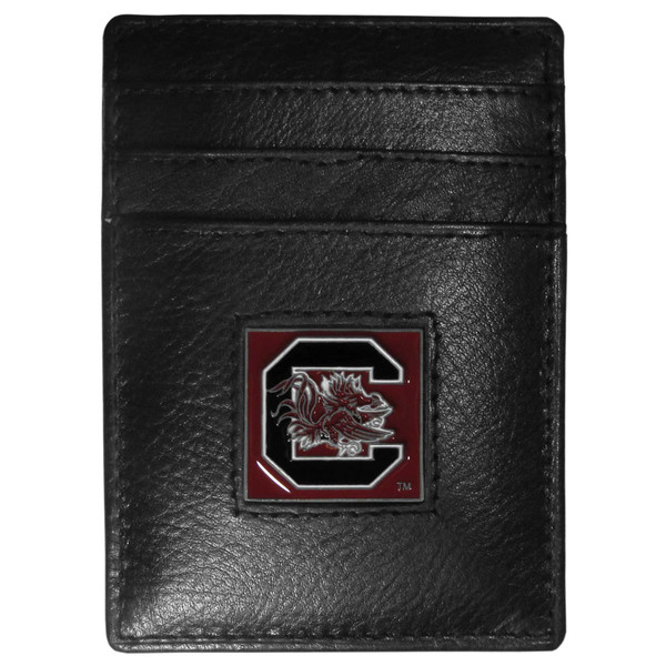 S. Carolina Gamecocks Leather Money Clip/Cardholder Packaged in Gift Box