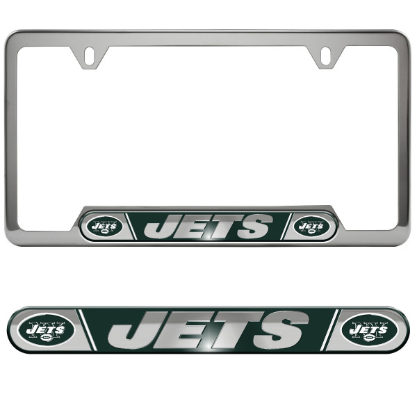 New York Jets Embossed License Plate Frame Primary Logo and Wordmark Green