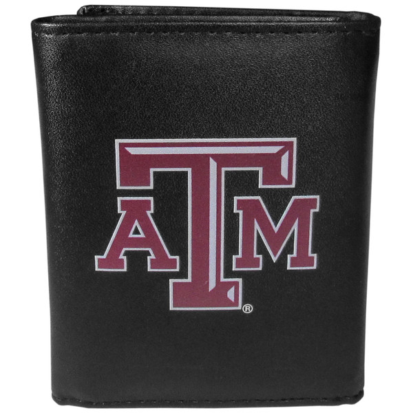 Texas A & M Aggies Leather Tri-fold Wallet, Large Logo