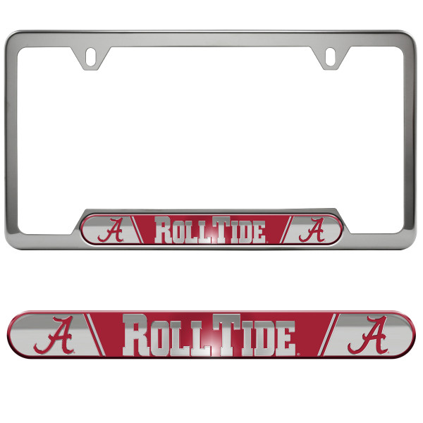 Alabama Crimson Tide Embossed License Plate Frame Primary Logo and Wordmark