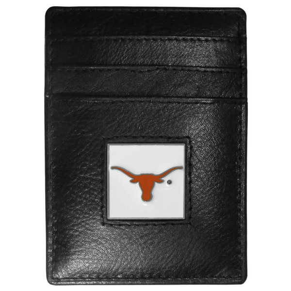 Texas Longhorns Leather Money Clip/Cardholder Packaged in Gift Box
