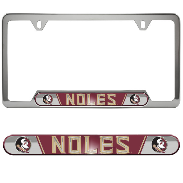 Florida State Seminoles Embossed License Plate Frame Primary Logo and Wordmark
