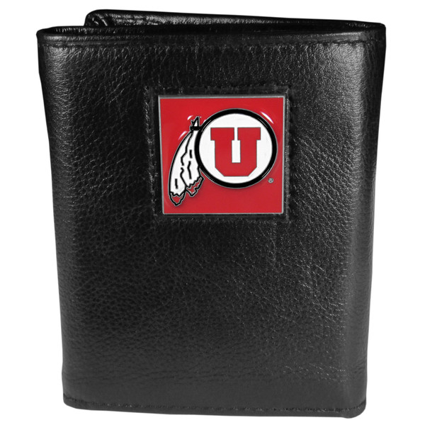 Utah Utes Deluxe Leather Tri-fold Wallet