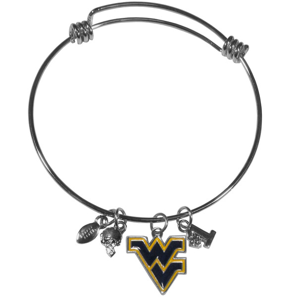 W. Virginia Mountaineers Charm Bangle Bracelet