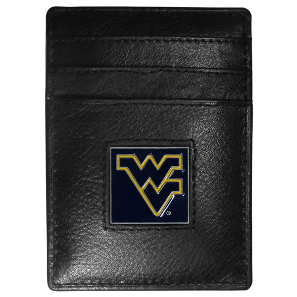 W. Virginia Mountaineers Leather Money Clip/Cardholder