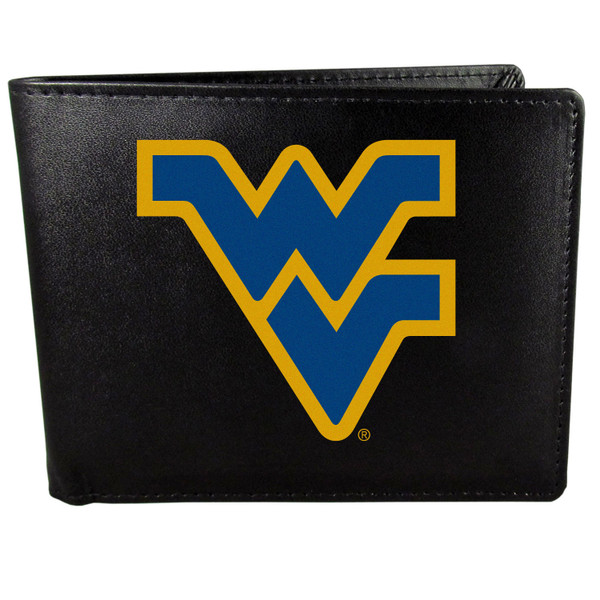 W. Virginia Mountaineers Leather Bi-fold Wallet, Large Logo