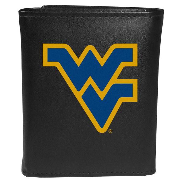 W. Virginia Mountaineers Leather Tri-fold Wallet, Large Logo