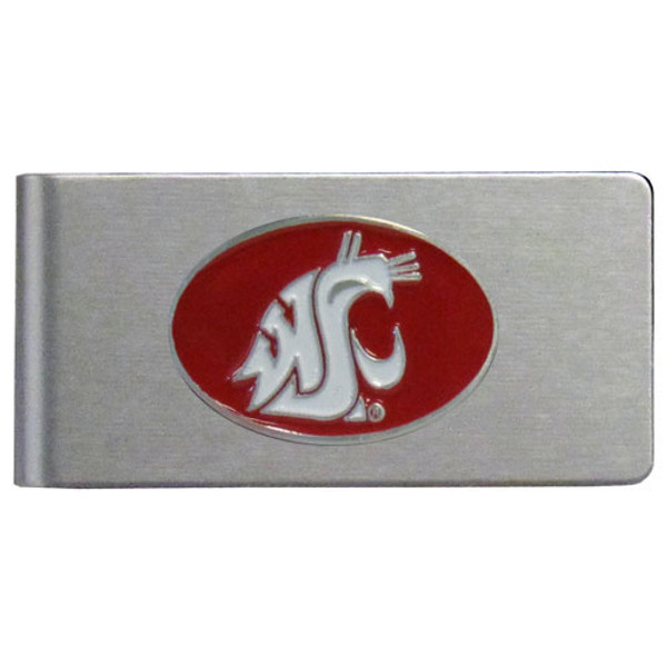 Washington St. Cougars Brushed Metal Money Clip