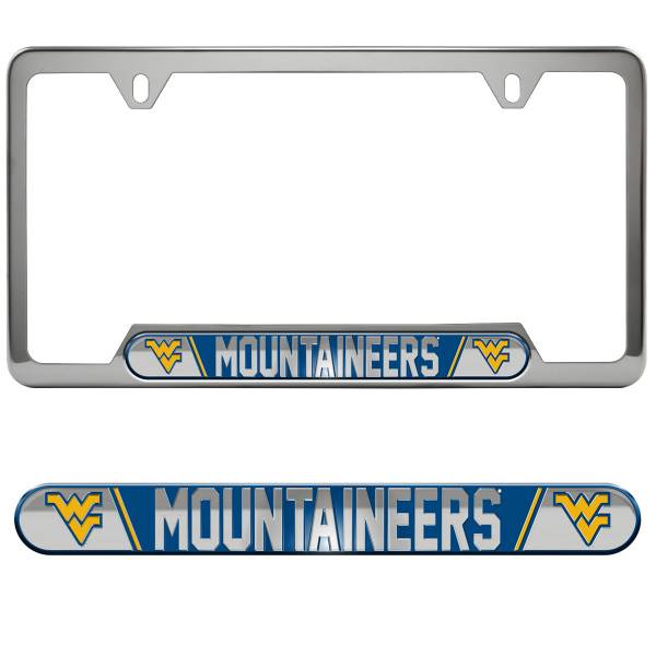 West Virginia Mountaineers Embossed License Plate Frame Primary Logo and Wordmark