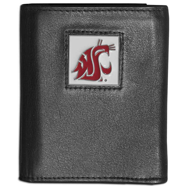 Washington St. Cougars Leather Tri-fold Wallet