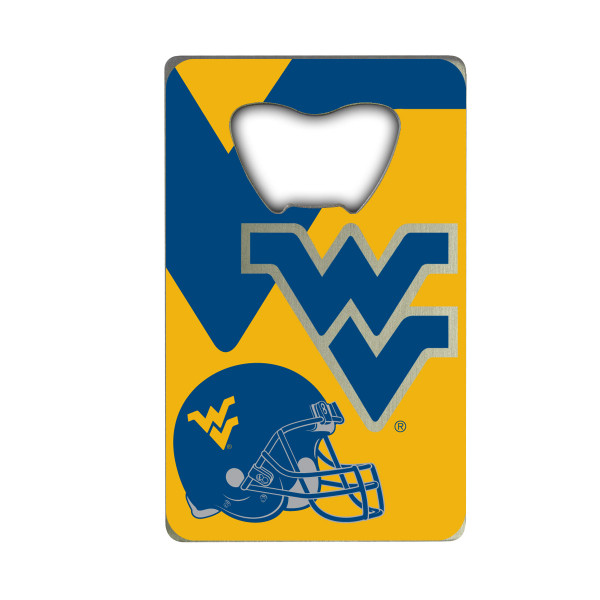 West Virginia Mountaineers Credit Card Bottle Opener "WV" Primary Logo & Helmet