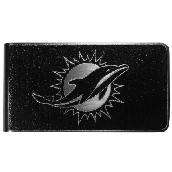 Miami Dolphins Black and Steel Money Clip