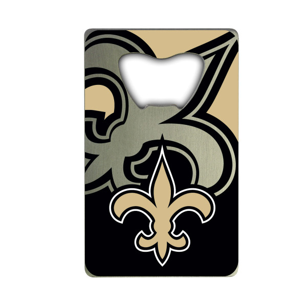 New Orleans Saints Credit Card Bottle Opener Saints Primary Logo Gold, Black & Silver