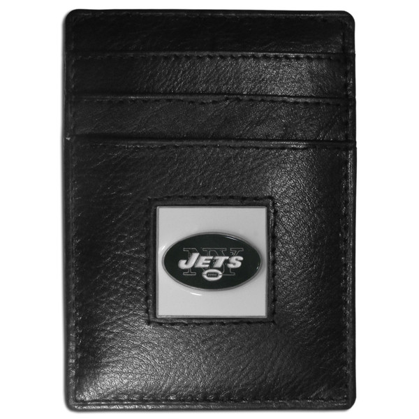 New York Jets Leather Money Clip/Cardholder Packaged in Gift Box