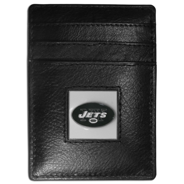 New York Jets Leather Money Clip/Cardholder