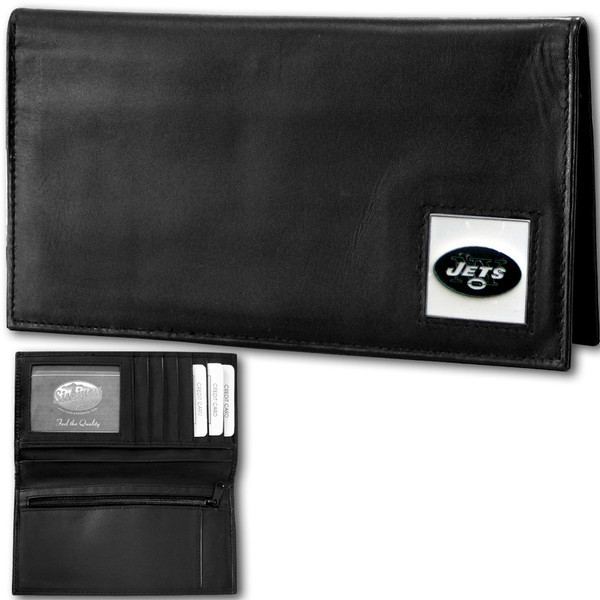 New York Jets Deluxe Leather Checkbook Cover