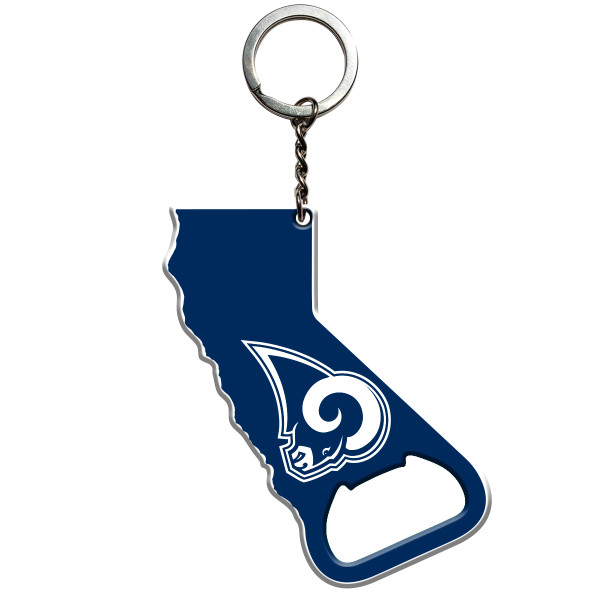 Los Angeles Rams Keychain Bottle Opener Rams Primary Logo / Shape of California Blue
