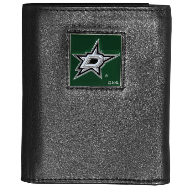 Dallas Stars Deluxe Leather Tri-fold Wallet Packaged in Gift Box