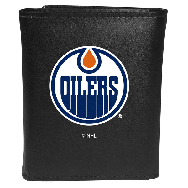 Edmonton Oilers® Leather Tri-fold Wallet, Large Logo