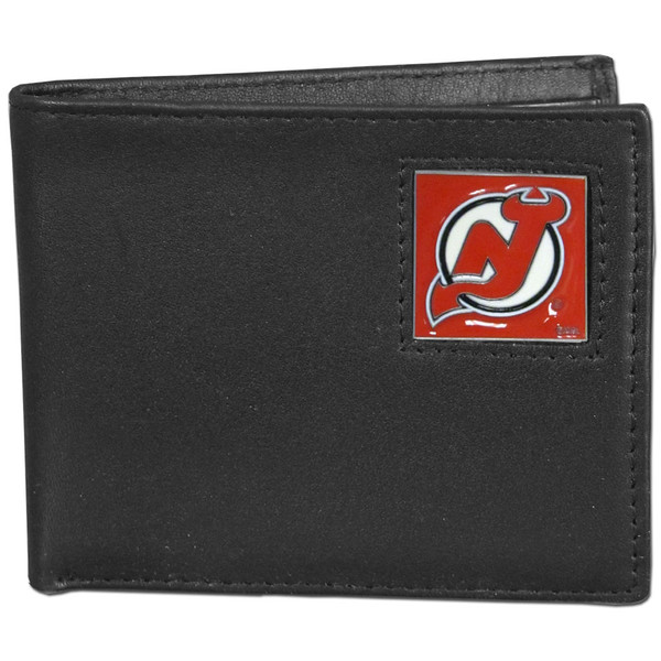 New Jersey Devils® Leather Bi-fold Wallet Packaged in Gift Box