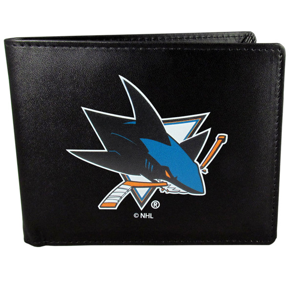 San Jose Sharks® Leather Bi-fold Wallet, Large Logo