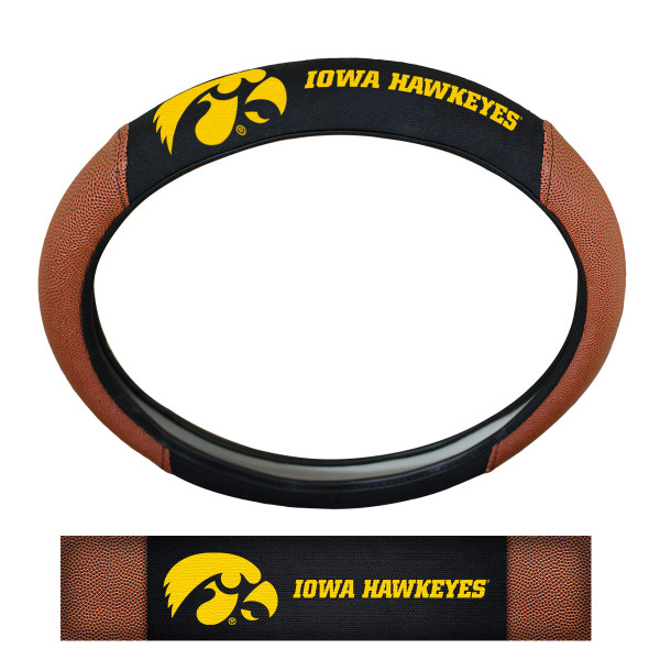 University of Iowa Sports Grip Steering Wheel Cover 14.5 to 15.5 - Primary Logo and Wordmark