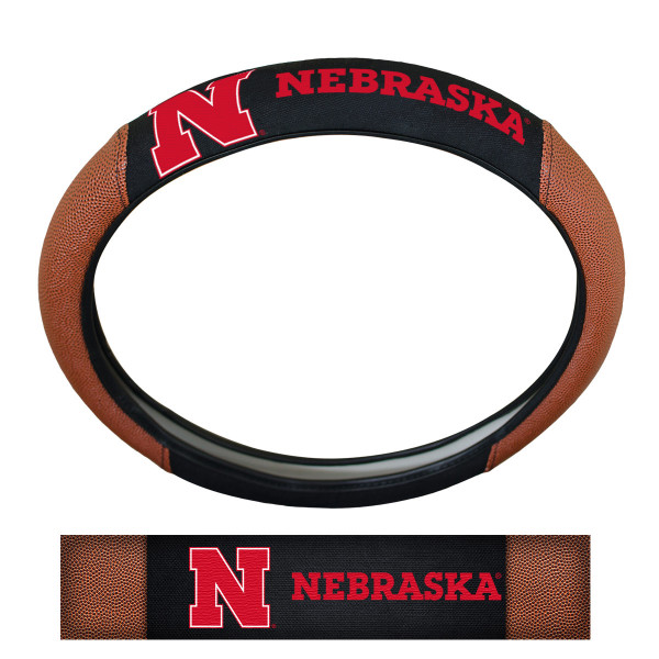 University of Nebraska Sports Grip Steering Wheel Cover 14.5 to 15.5 - Primary Logo and Wordmark