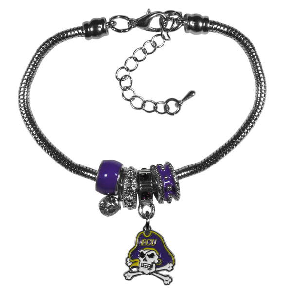 East Carolina Pirates Euro Bead Bracelet