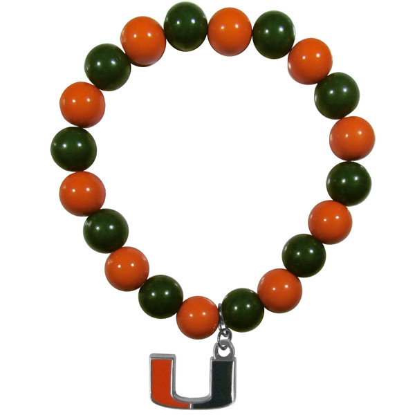 Miami Hurricanes Fan Bead Bracelet